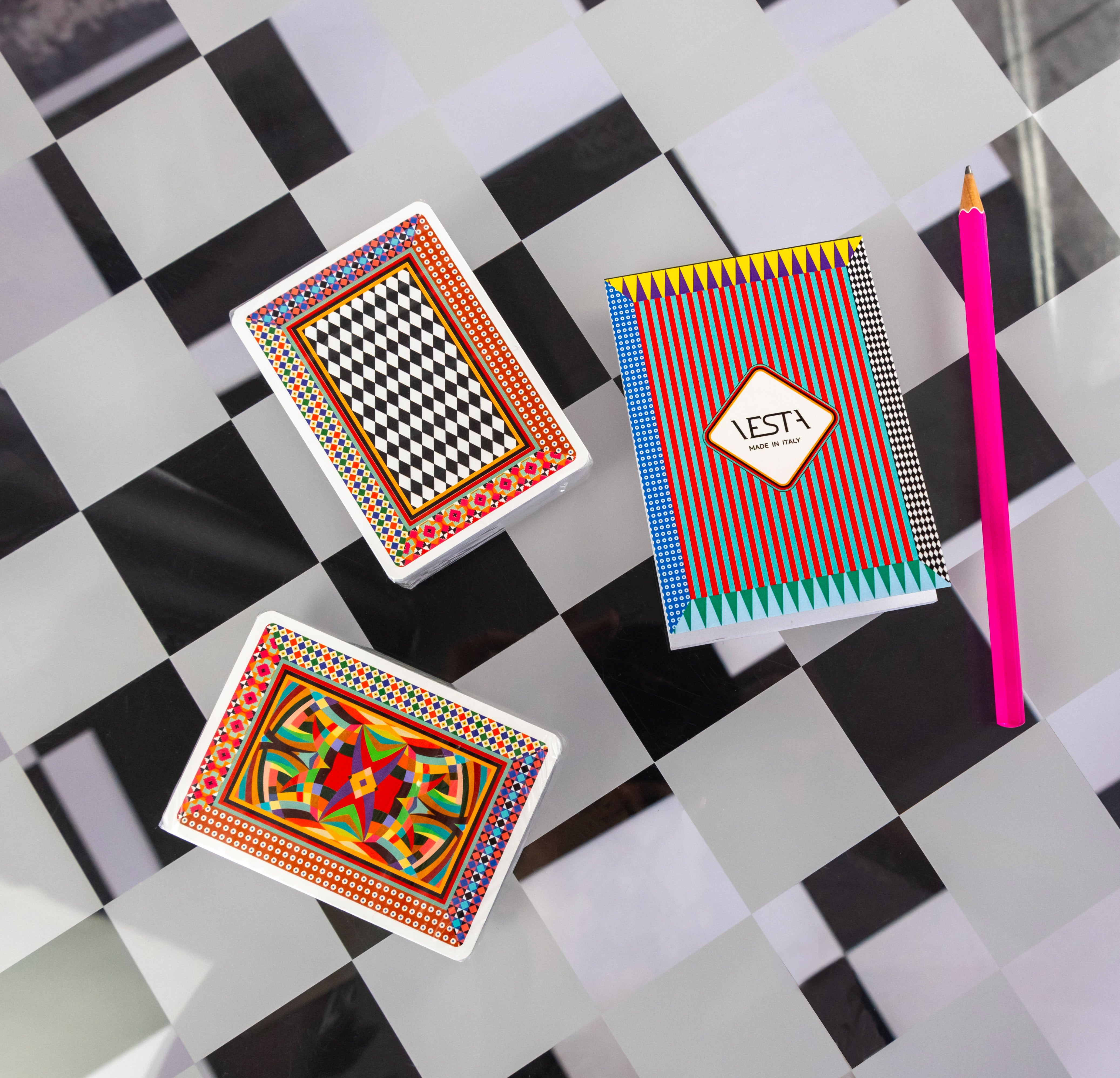 Playing Cards Set With Notebook And Pencil Pastime