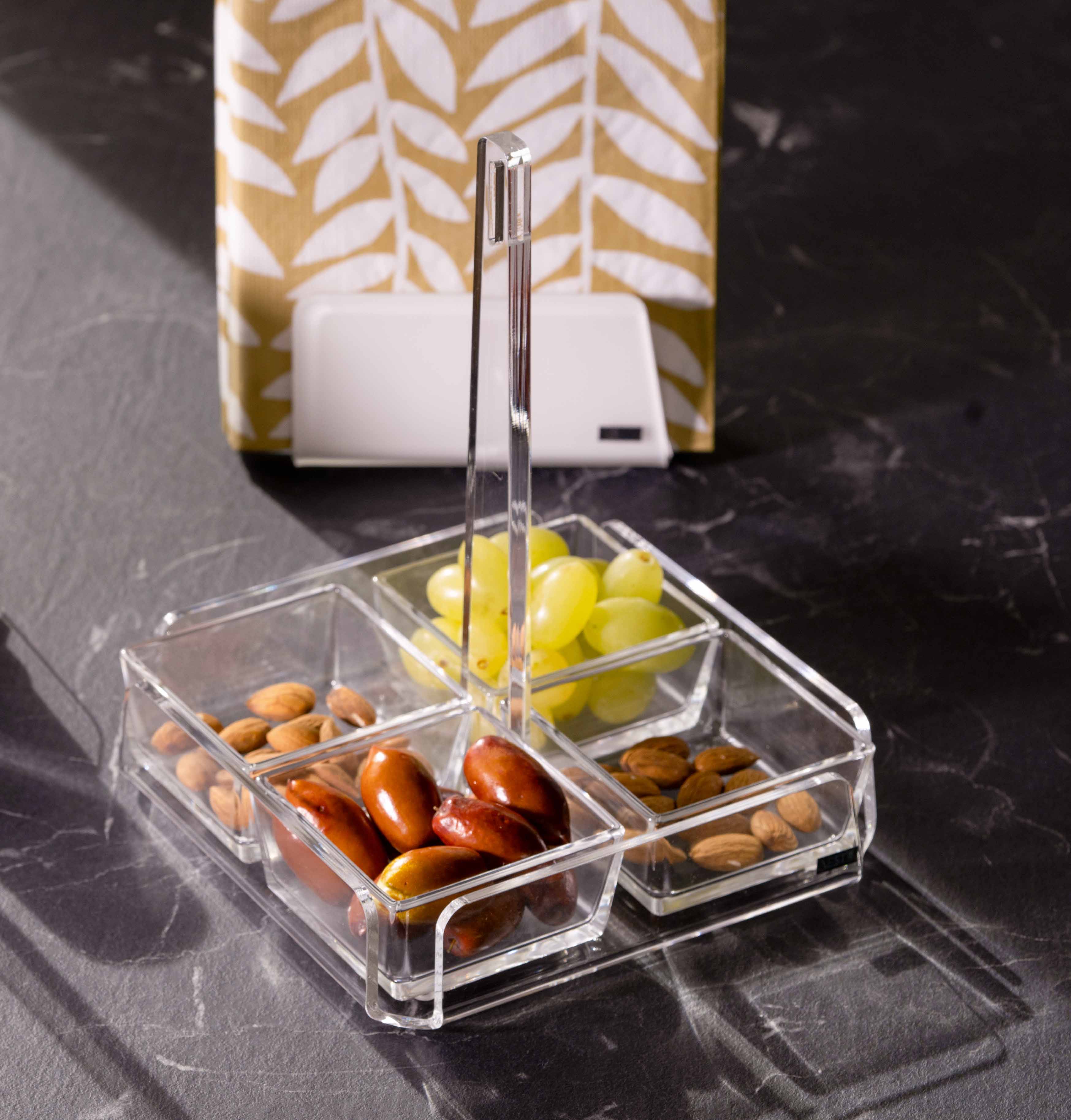 Square Antipasto Tray with 4 Compartments