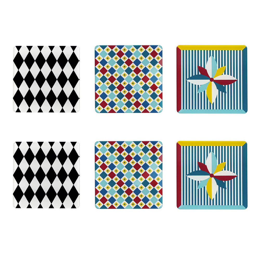 Set 6 Square Coasters Decor