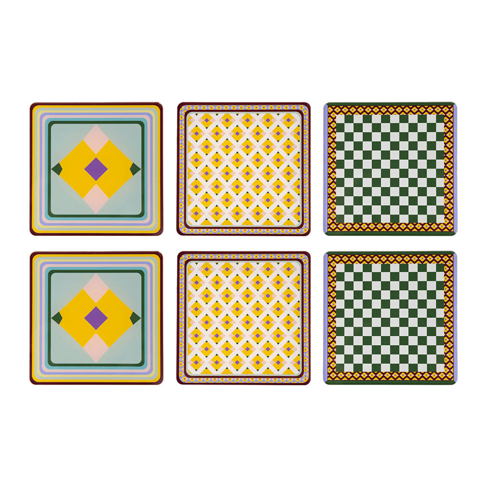 Set 6 Square Coasters Decor