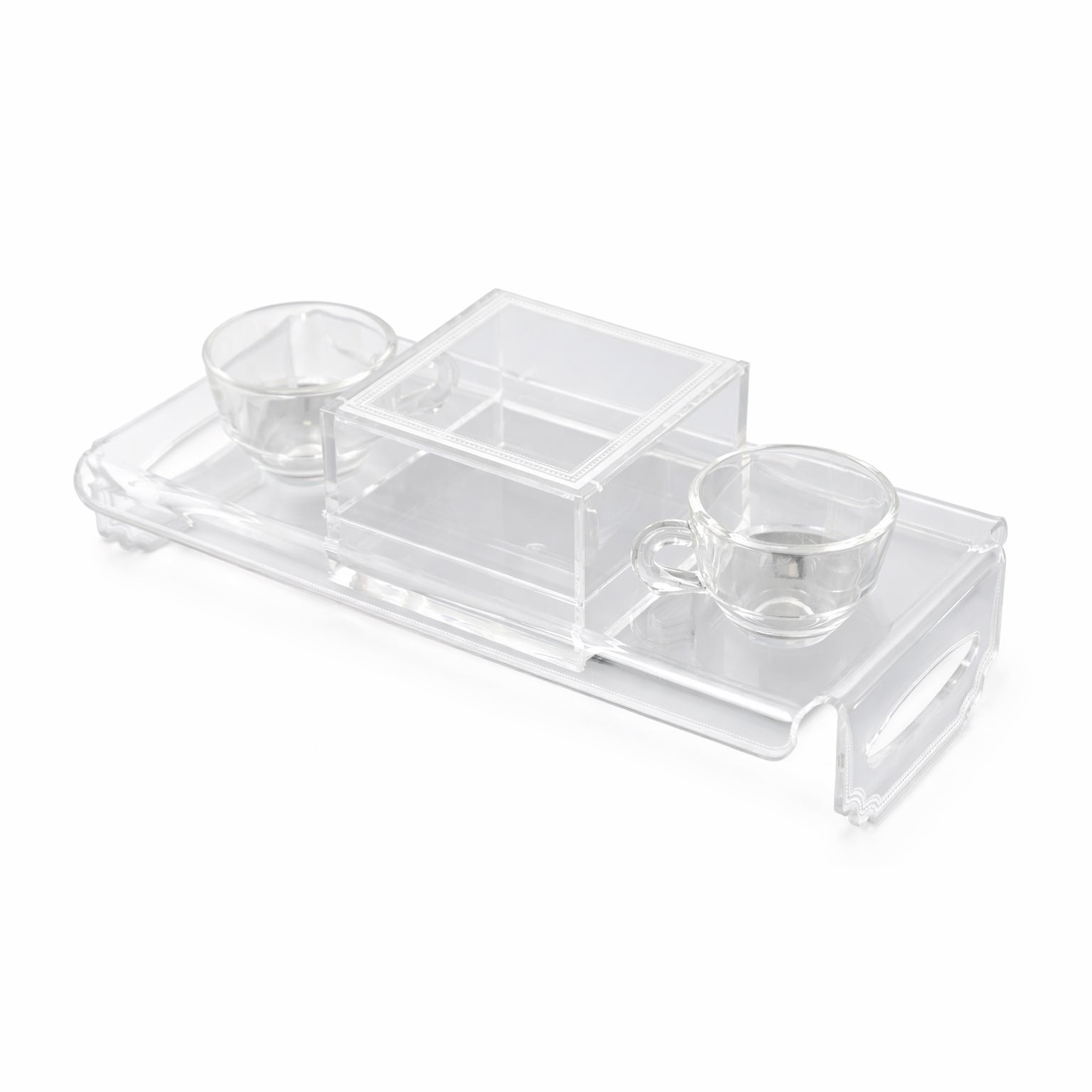 Tete a Tete Tray with 2 Glass Cups Le Jardin