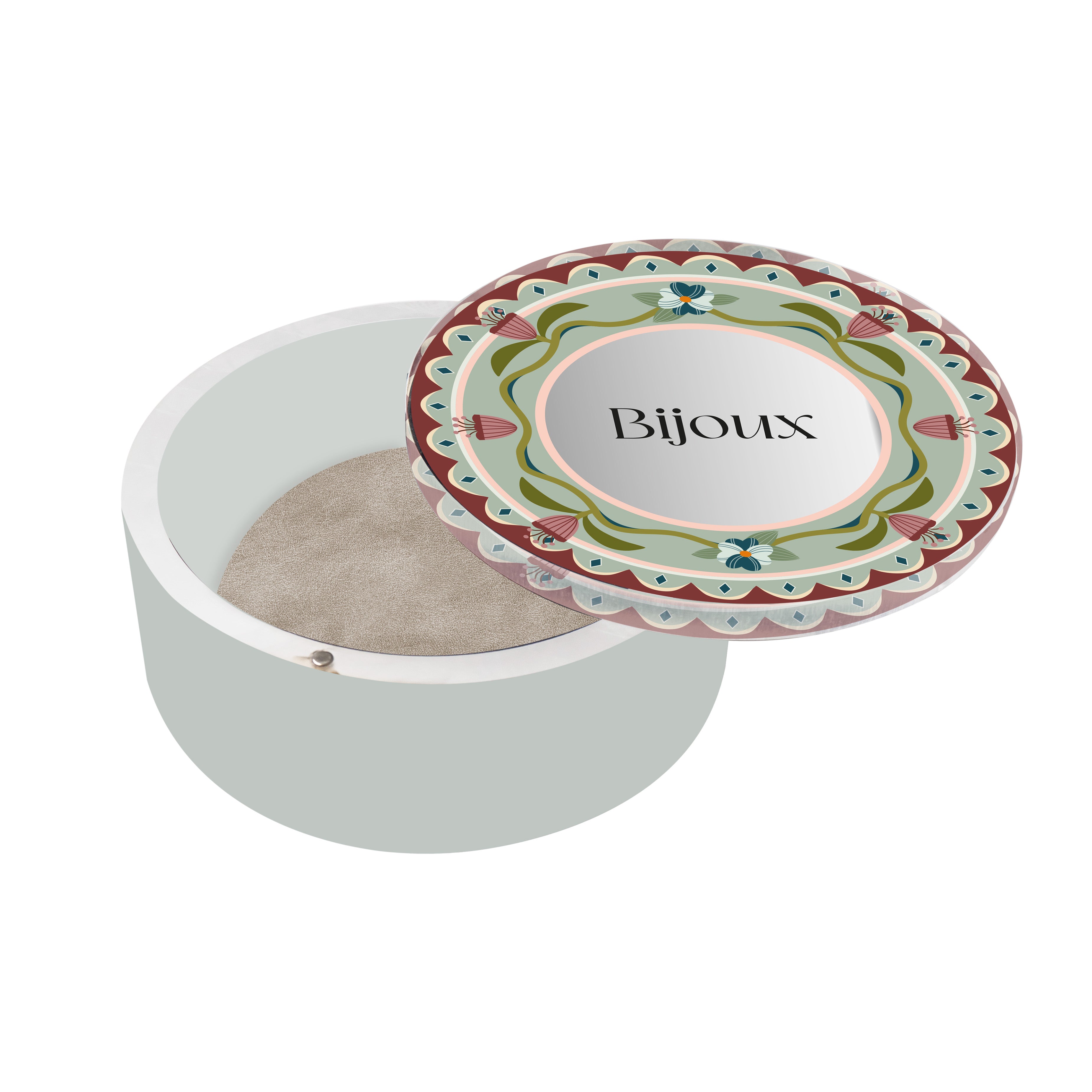 Large Round Jewelry Box Happy Beauty