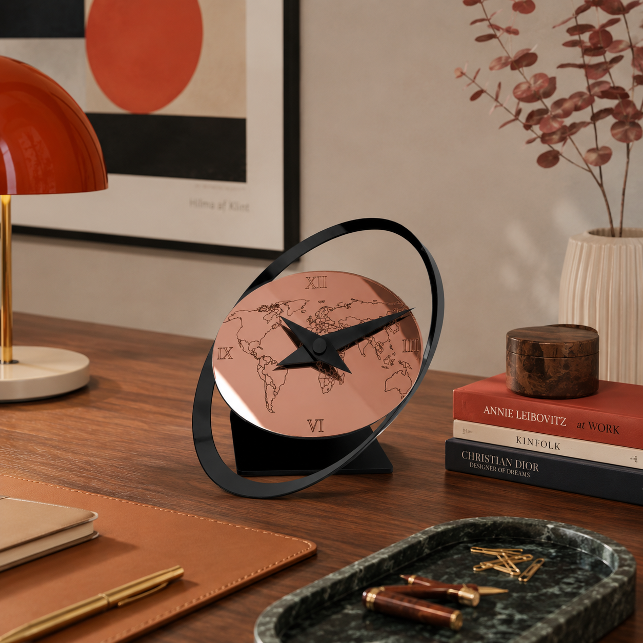 Global Thinking Table Clock