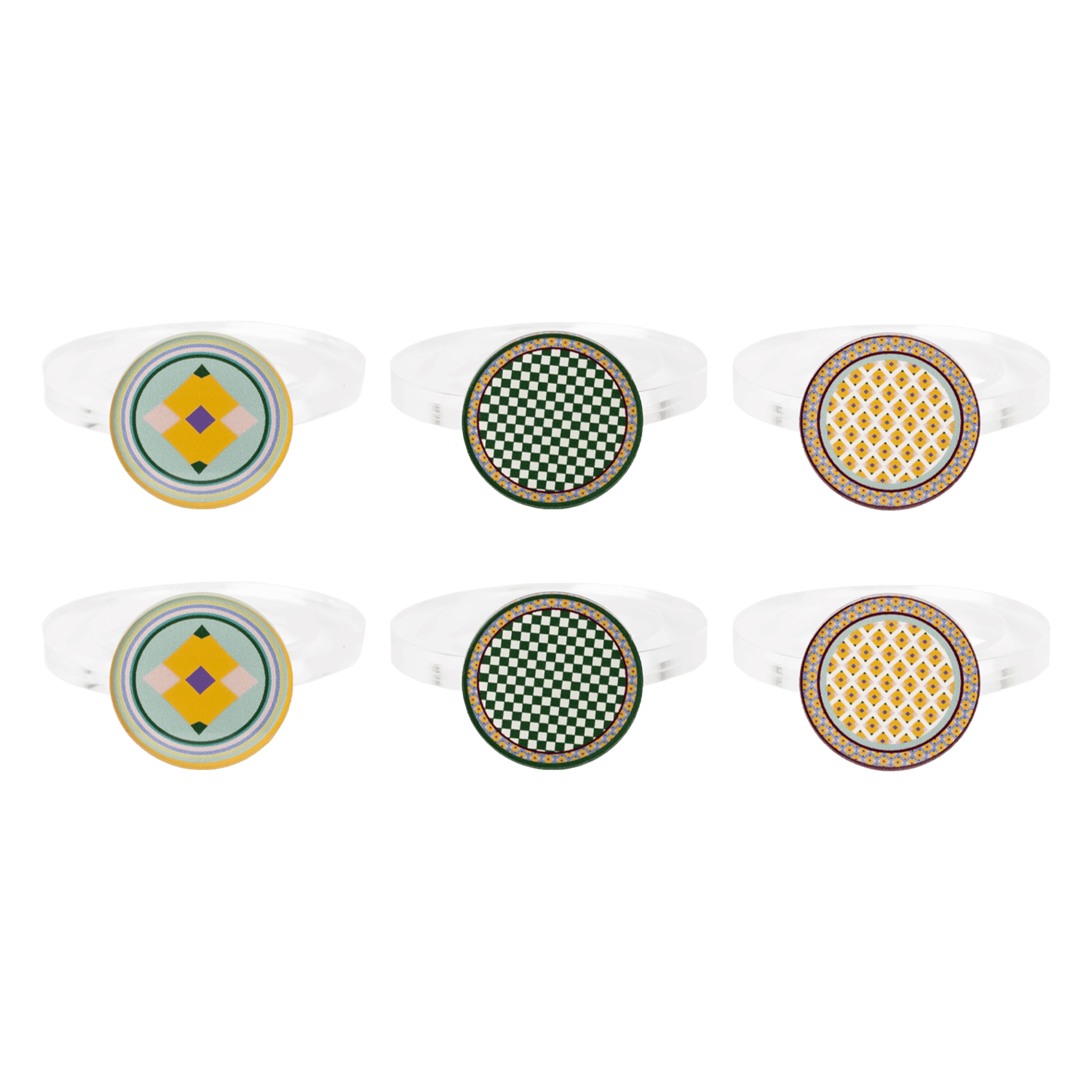 Set 6 Round Napkin Rings Decor