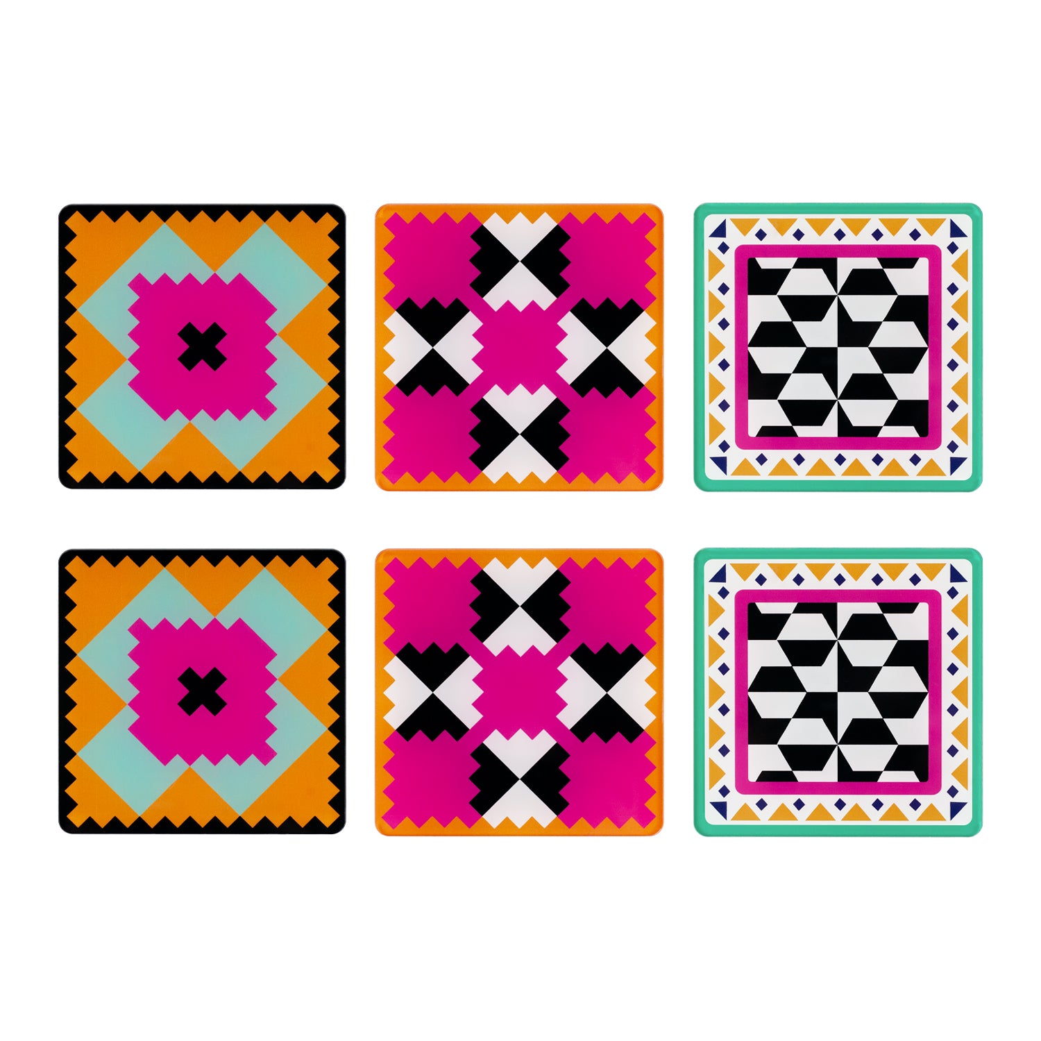 Set 6 Square Coasters Decor