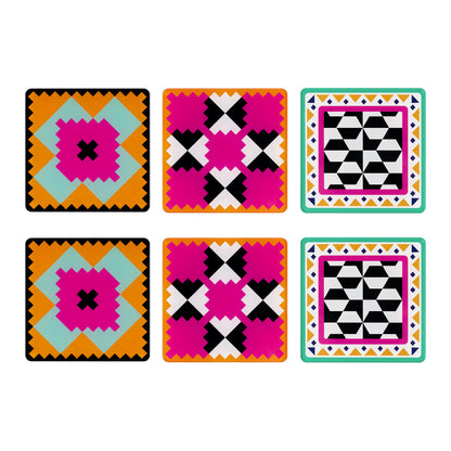 Set 6 Square Coasters Decor
