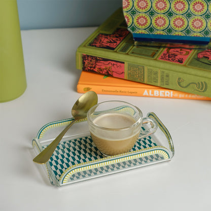 Set of 2 Cups and Tray Happy Coffee