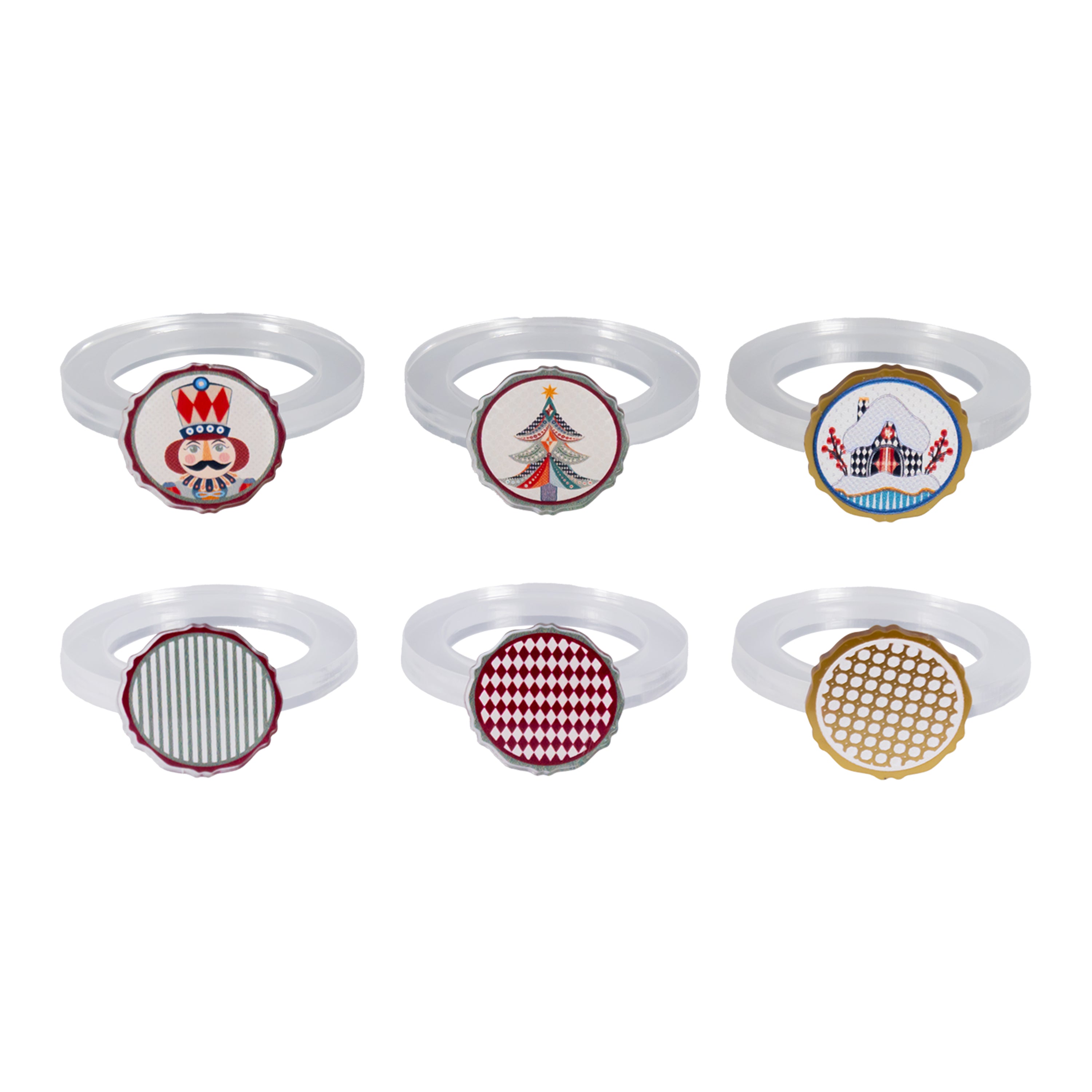 Set 6 Napkin Rings Christmas Collection
