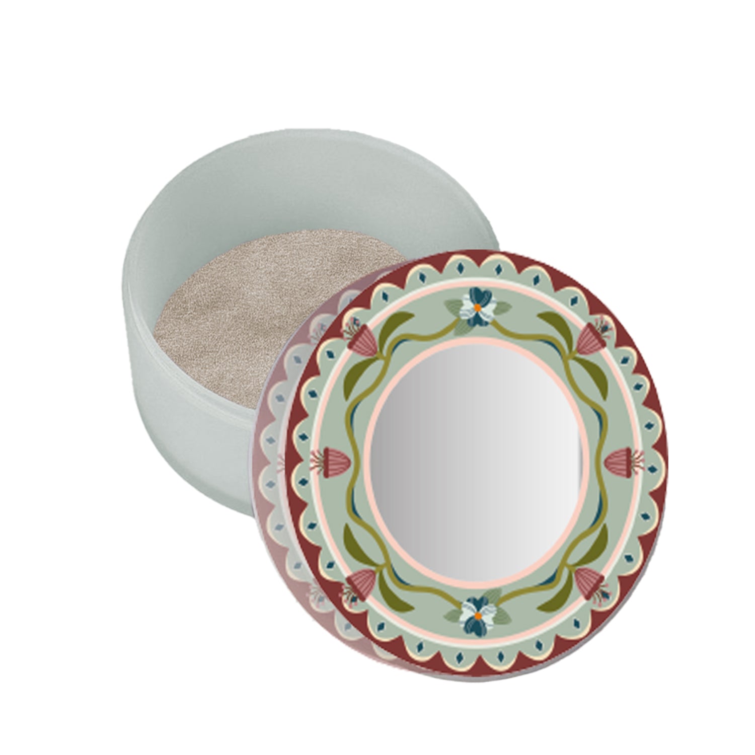 Small Round Jewelry Box Happy Beauty