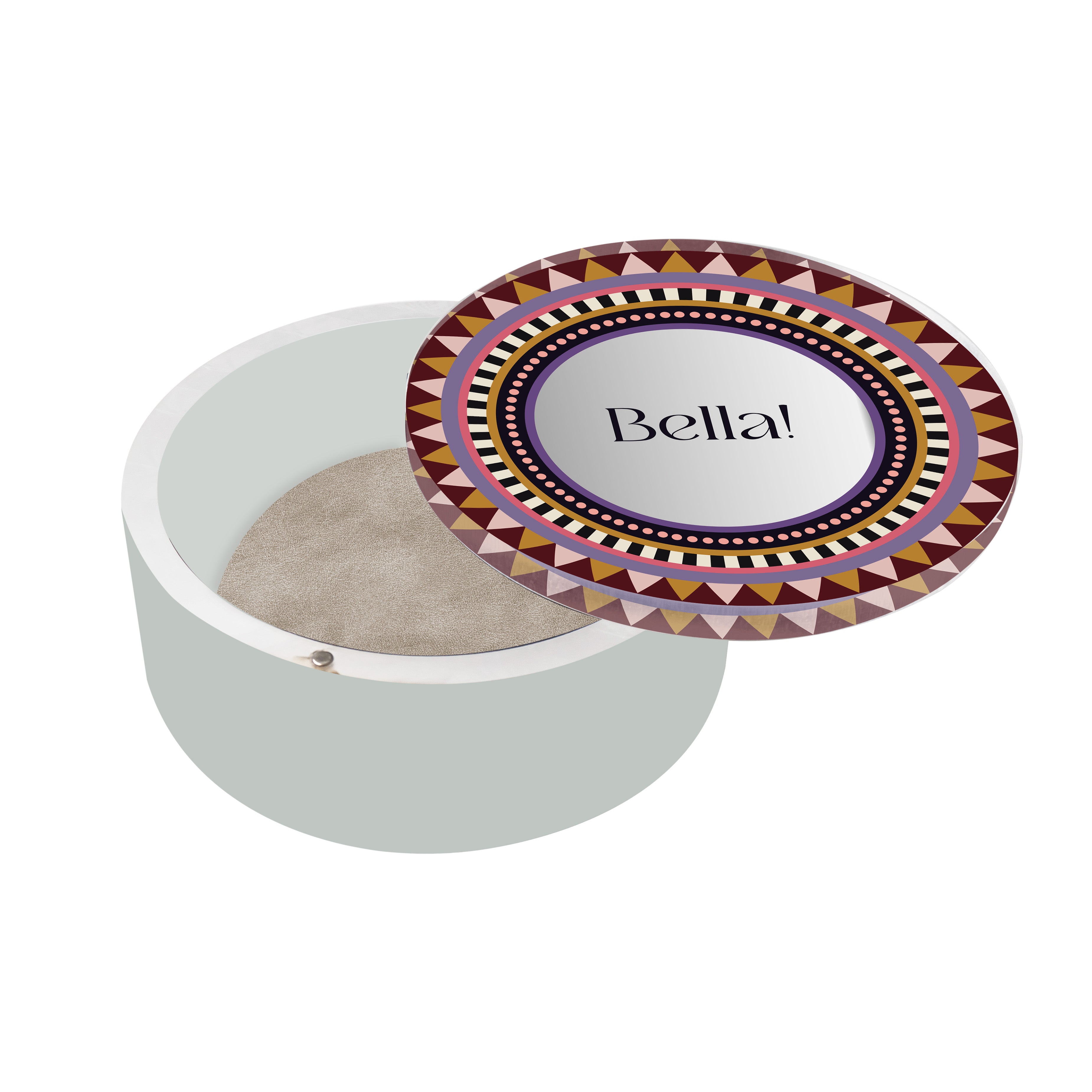 Large Round Jewelry Box Happy Beauty