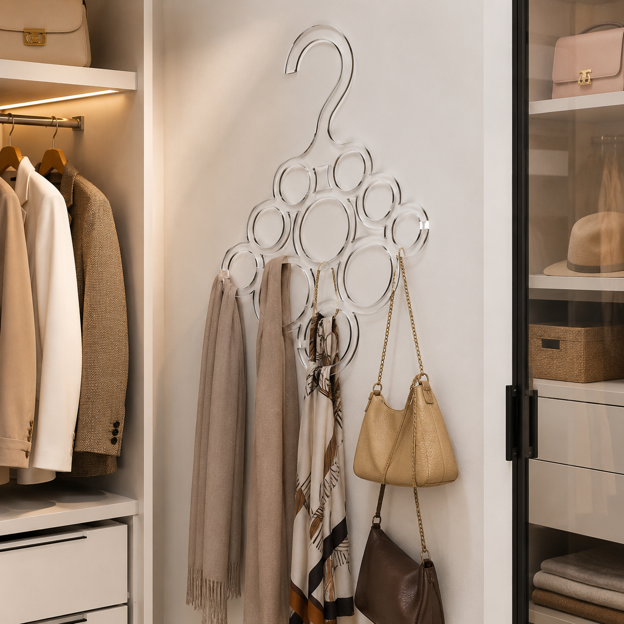 Percha de pared con aros
